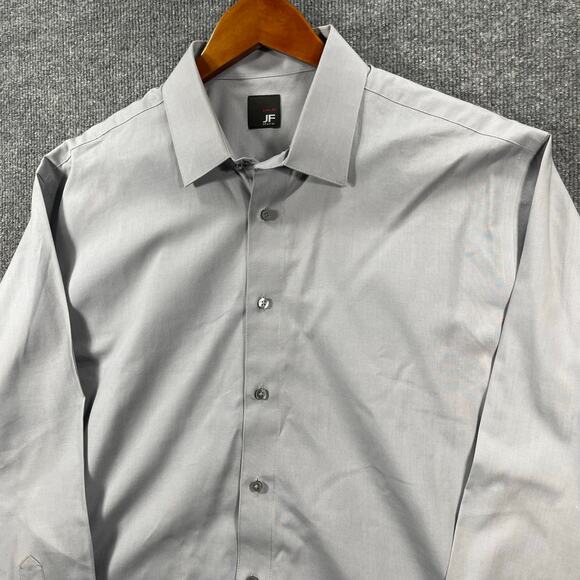 J. Ferrar Slim Fit Dress Shirt Men's XL 17-17.5 34-35 Gray Business Formal READ - Picture 2 of 13